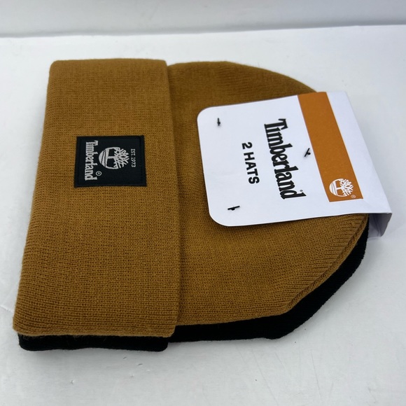 TIMBERLAND, 2 PACK WARM & COMFORTABLE BEANIE SET,ONE SIZE, CAMEL & BLACK, UNISEX - Picture 5 of 14
